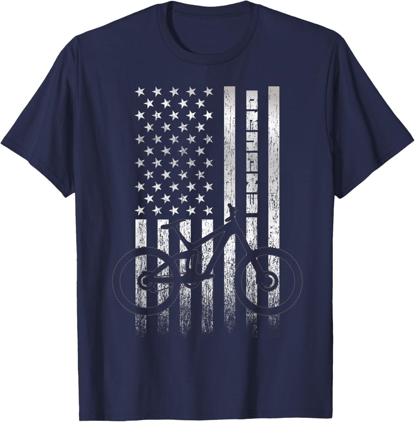 Mountain Bike 4th of July - Independence Day Patriot Flag Men T-Shirt - T-Shirt | Navy