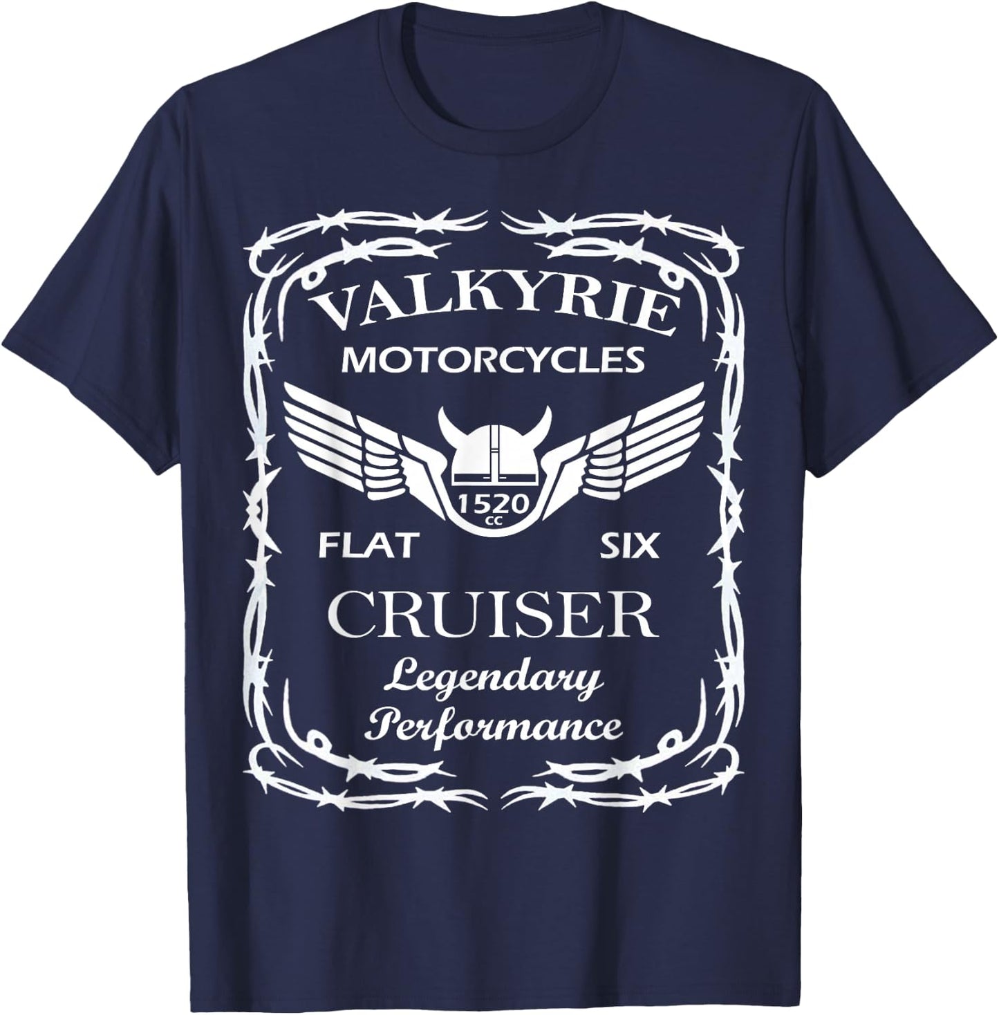 Valkyrie Motorcycle Biker Cruiser Flat Six T-Shirt - T-Shirt | Navy