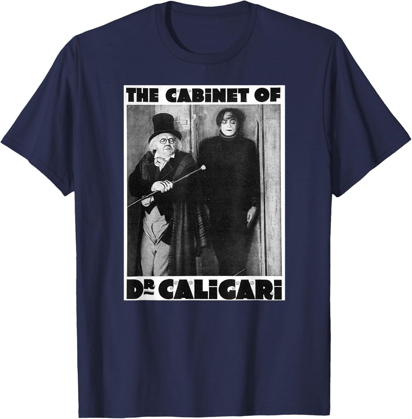 Dr Caligari Halloween Monster Poster Vintage Horror Movie T-Shirt - T-Shirt | Navy