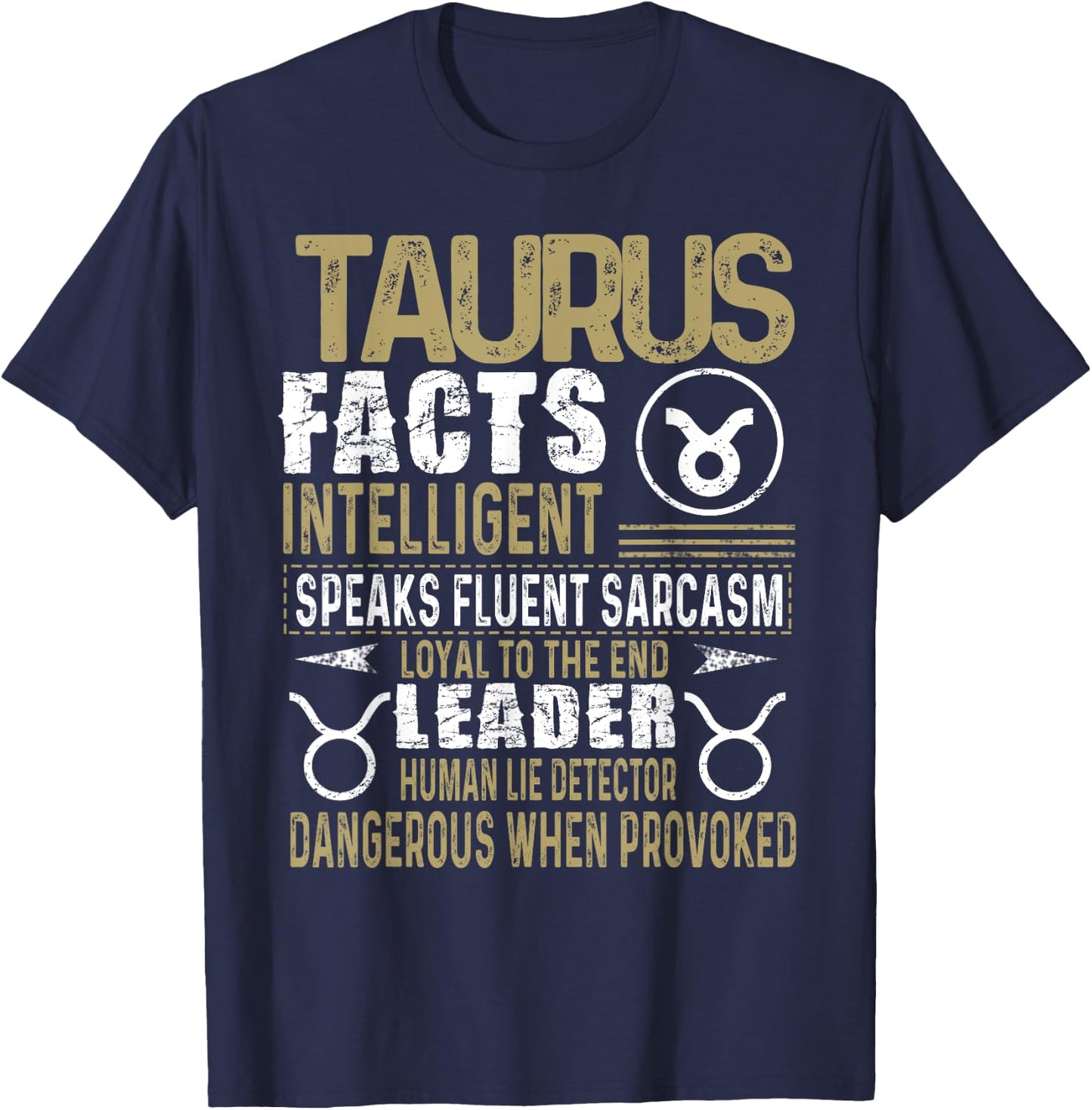 TAURUS Facts Zodiac Sign Shirt Birthday Gift April & May T-Shirt - T-Shirt | Navy