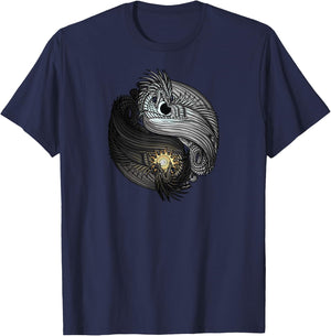 The Dreaming Dragon Sun and Moon Yin Yang Dragons T-Shirt - T-Shirt | Navy