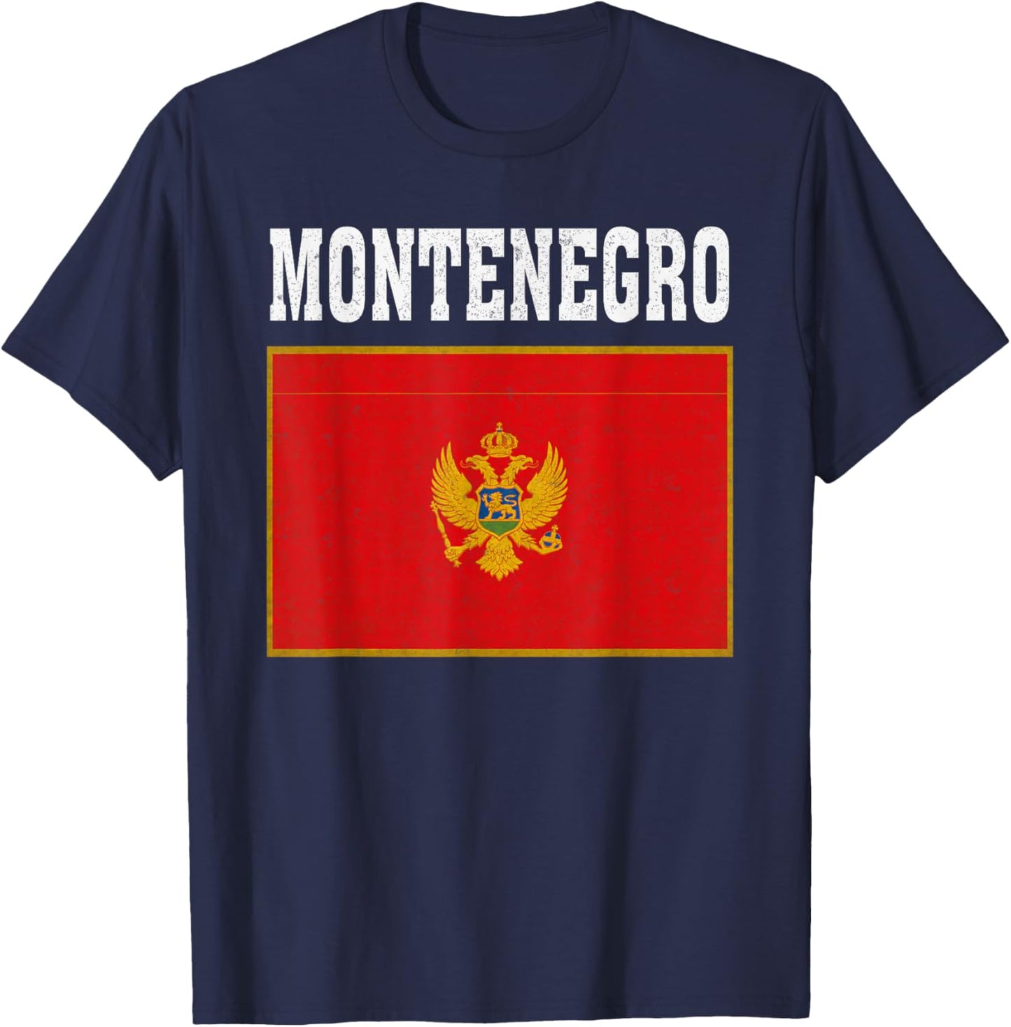 Montenegro Flag Patriotic National Roots Souvenir T-Shirt - T-Shirt | Navy