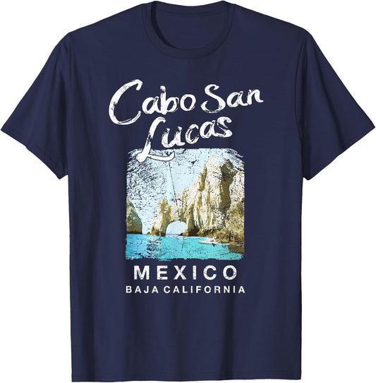 Cabo San Lucas Mexico Travel Vintage T-Shirt - T-Shirt | Navy