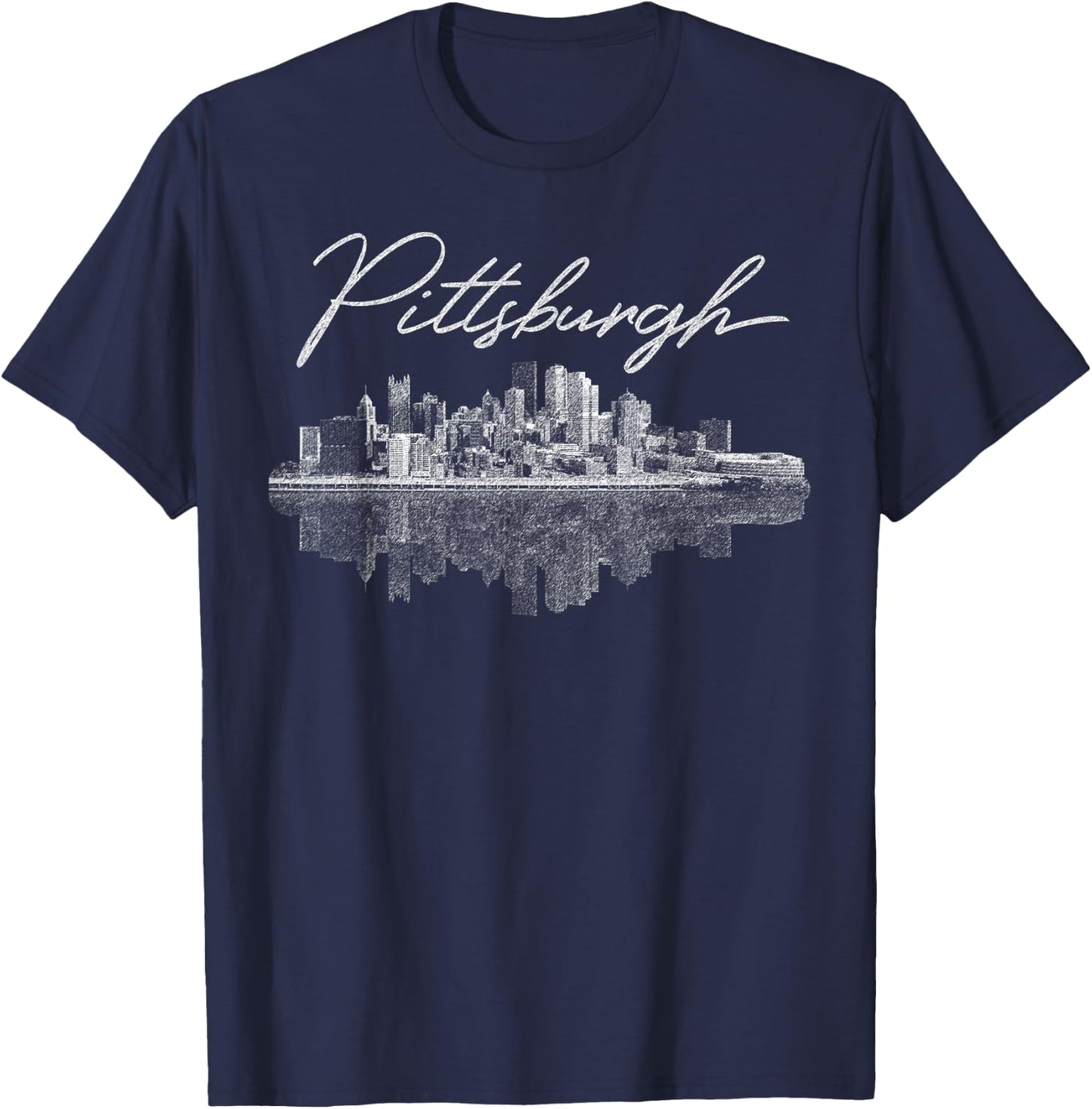 Pittsburgh Skyline Shirt , Men, Girls & Boys T-Shirt - T-Shirt | Navy