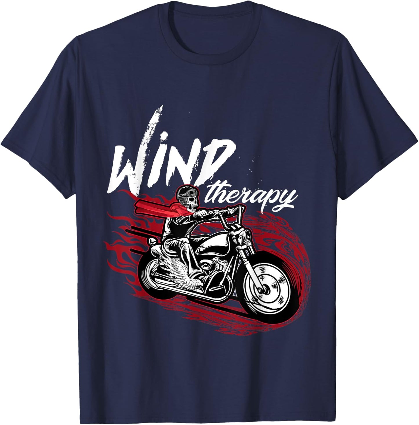 Wind Therapy Motorbike Motorcycle Men Women T-Shirt - T-Shirt | Navy