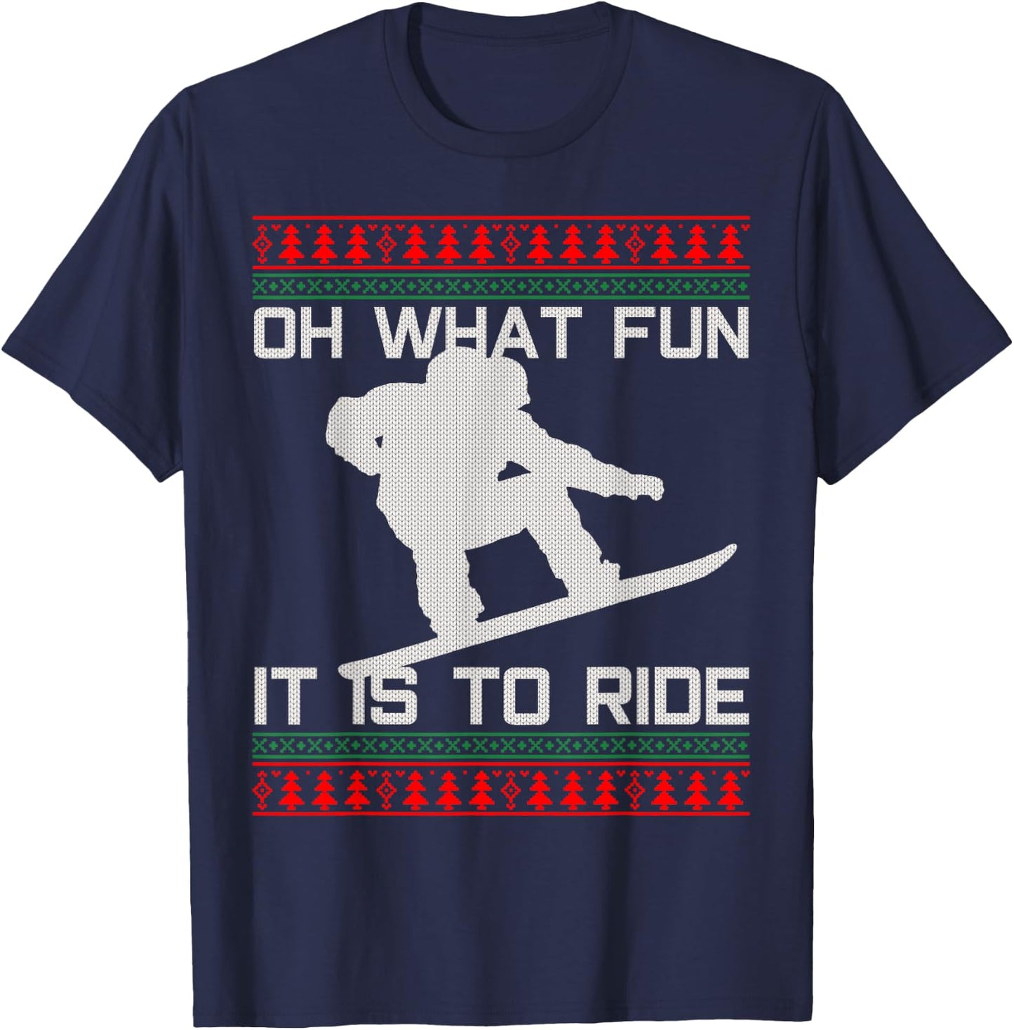 Snowboard Ugly Christmas - Christmas Funny Gift T-Shirt - T-Shirt | Navy
