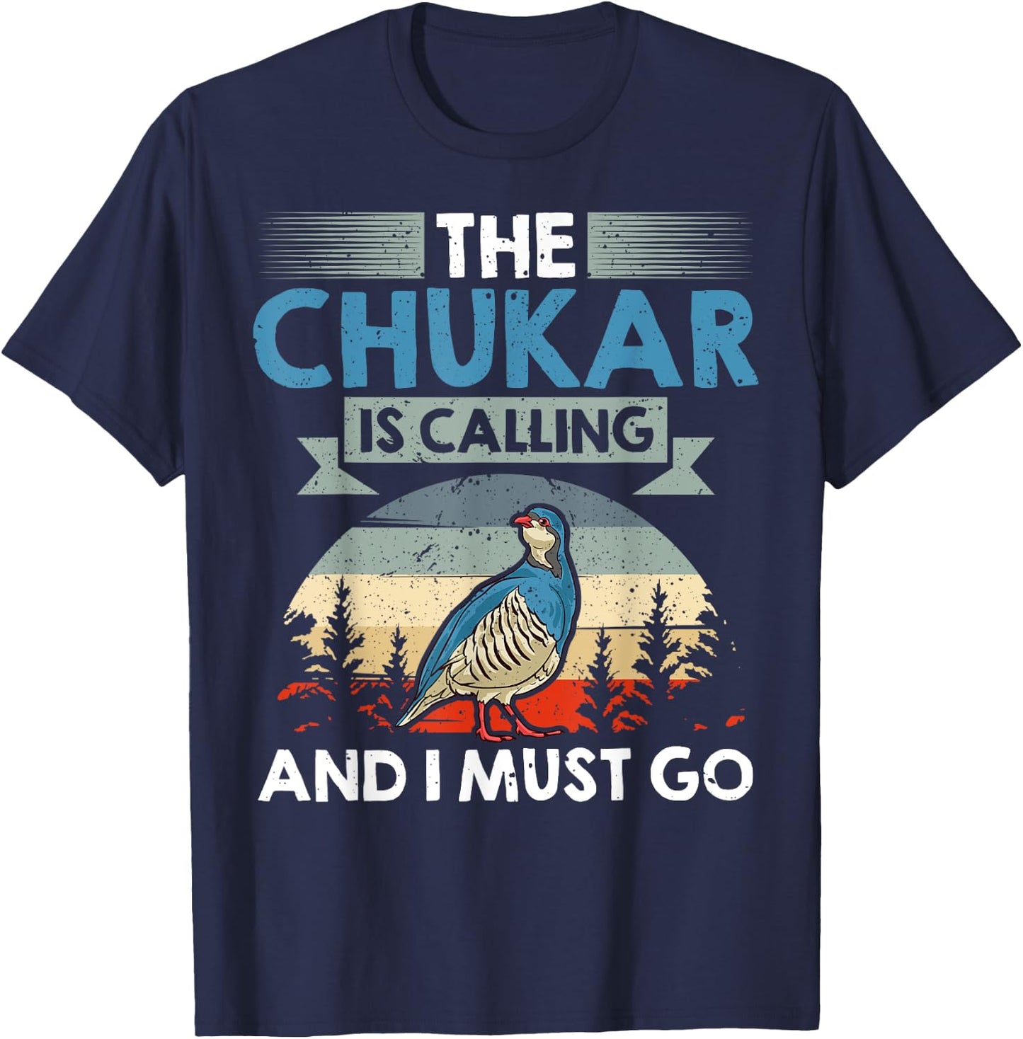 Chukar Hunting Flying Bird Animals Hunt T-Shirt - T-Shirt | Navy