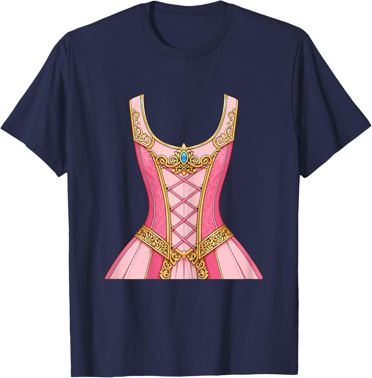 Halloween Women Girls Dress Princess Costume T-Shirt - T-Shirt | Navy