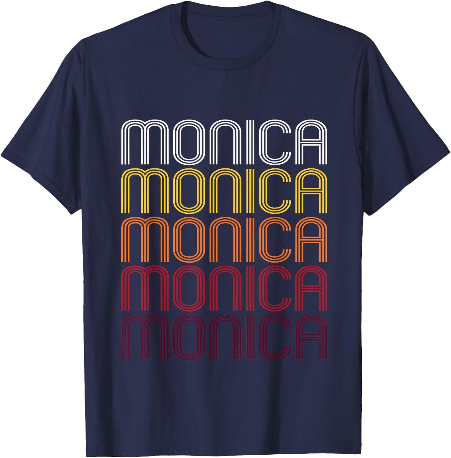 Monica Retro Wordmark Pattern - Vintage Style T-Shirt - T-Shirt | Navy