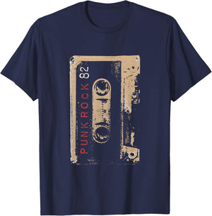 Punk Rock 80's Concert Mixtape Cassette Vintage T-Shirt - T-Shirt | Navy