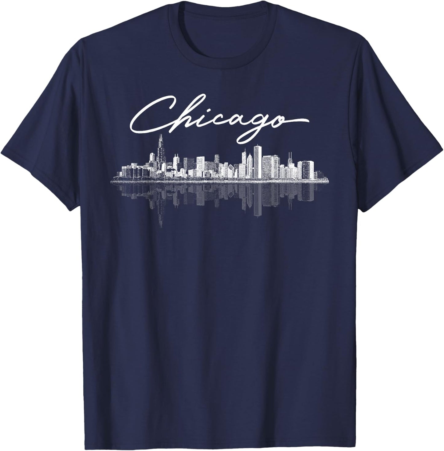Chicago Skyline Souvenirs Men Girls & Boys T-Shirt - T-Shirt | Navy