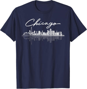 Chicago Skyline Souvenirs Men Girls & Boys T-Shirt - T-Shirt | Navy