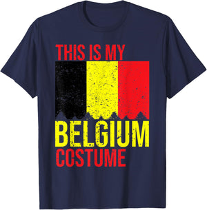 Vintage This Is My Belgium Flag Costume for Halloween T-Shirt - T-Shirt | Navy