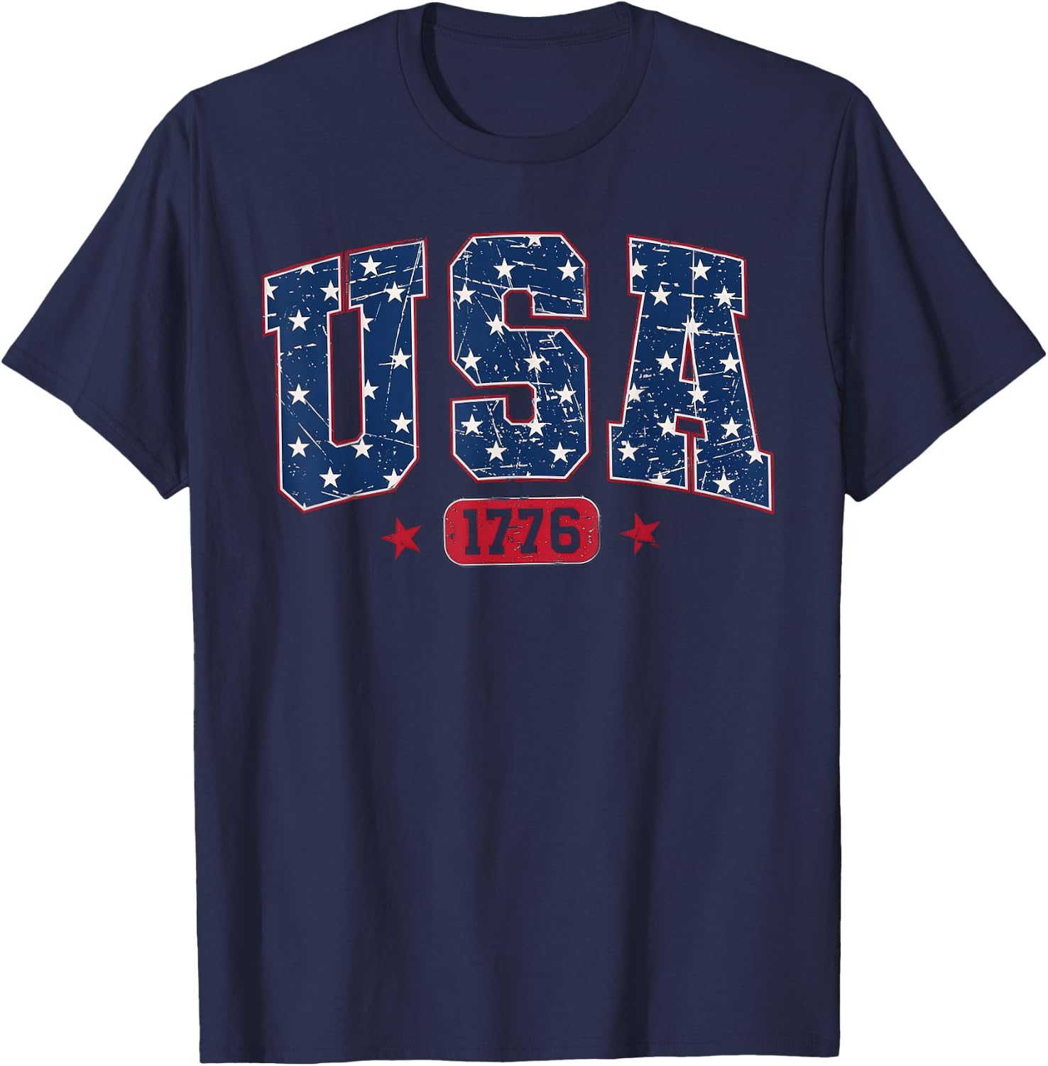 Vintage USA, Retro American Flag 4th of July T-Shirt - T-Shirt | Navy
