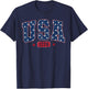 Vintage USA, Retro American Flag 4th of July T-Shirt - T-Shirt | Navy