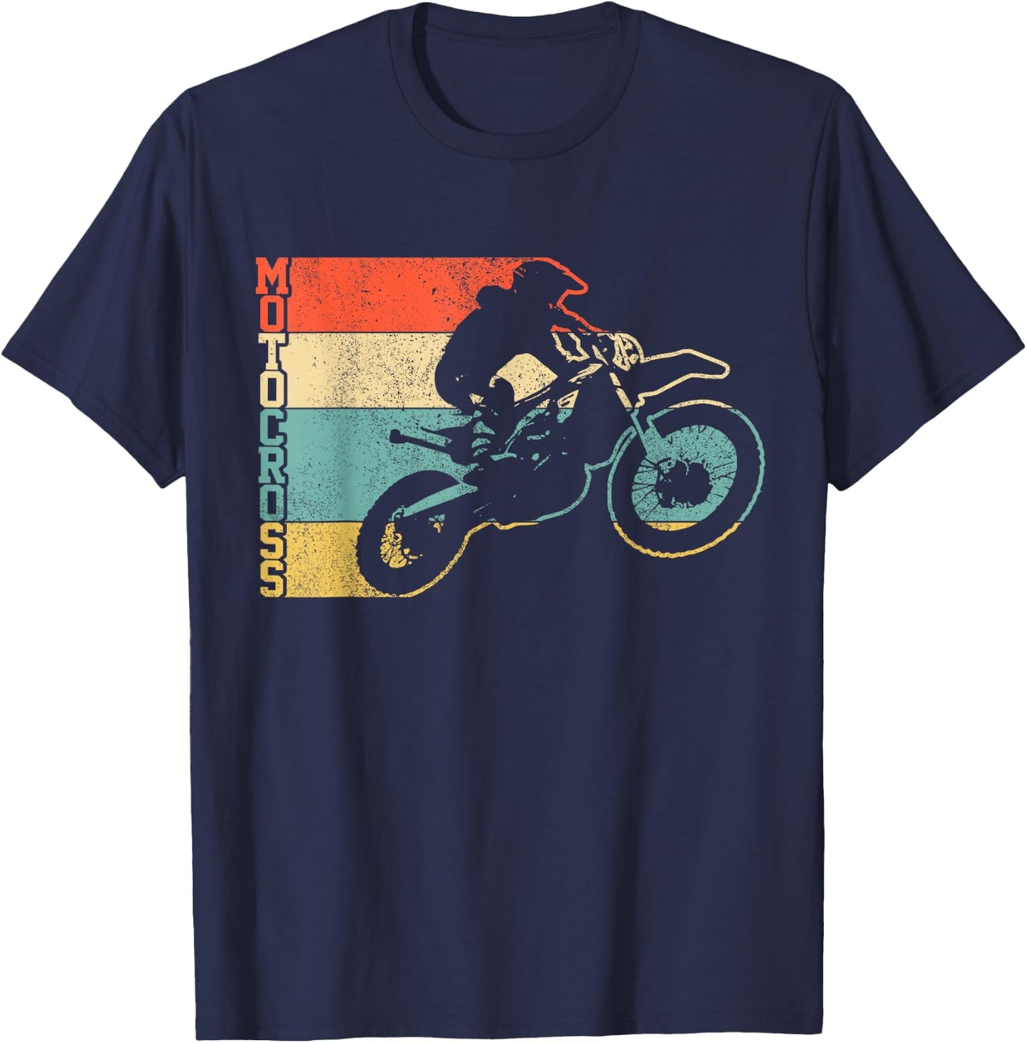 Motocross Vintage Enduro Dirt Bike Motorcycle MX Biker T-Shirt - T-Shirt | Navy