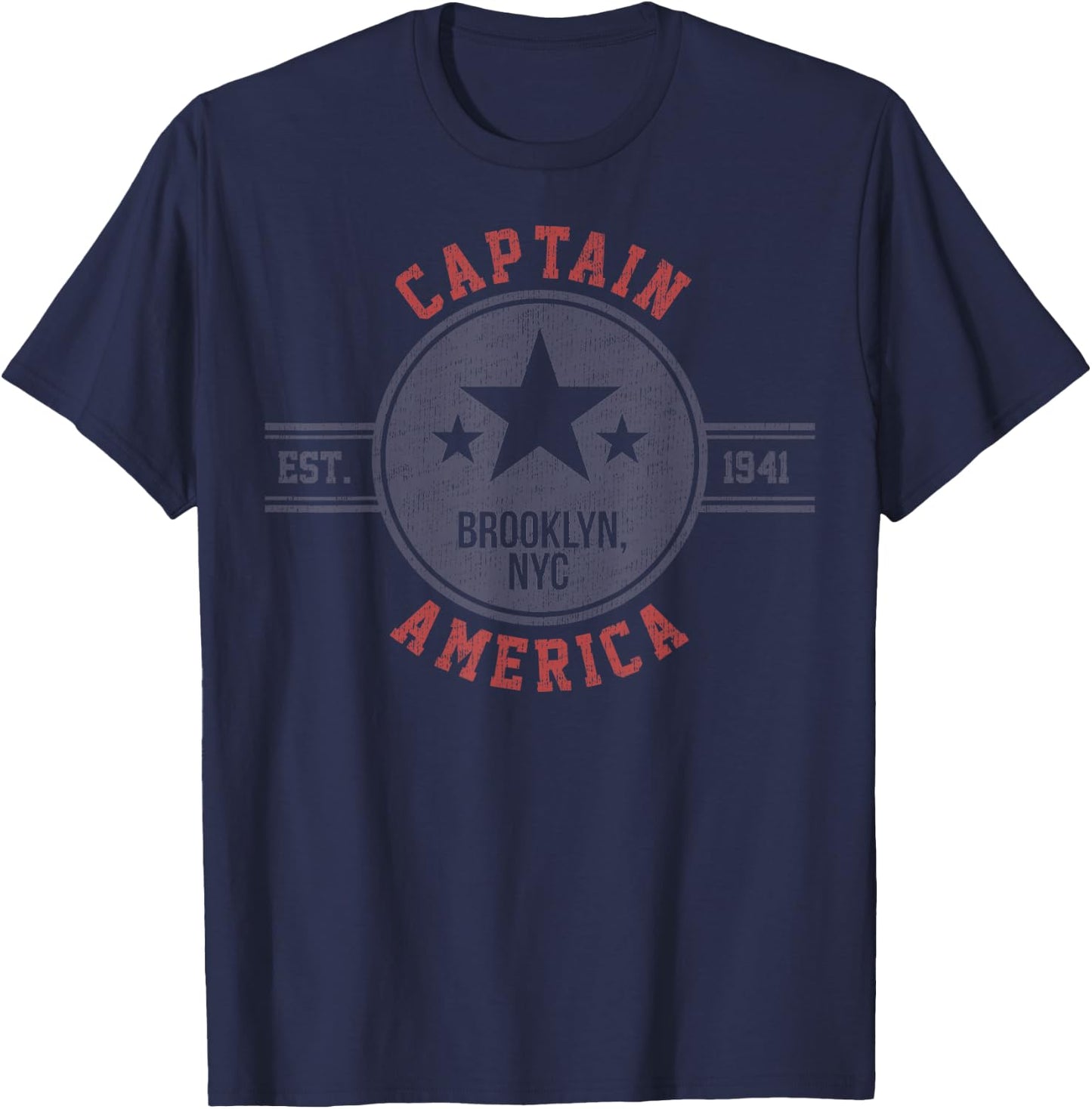 Marvel Captain America Vintage Est.1941 Star Badge T-Shirt - T-Shirt | Navy