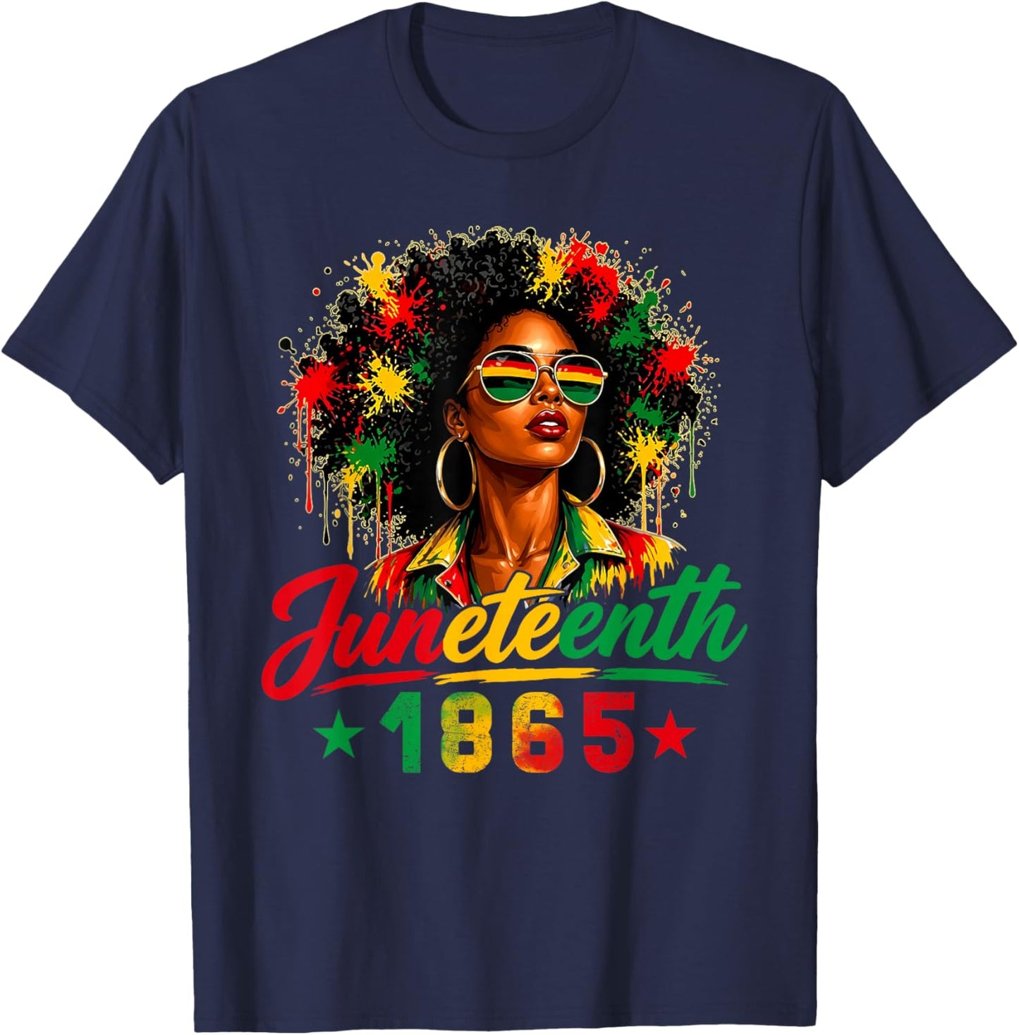 Juneteenth Celebrating Freedom African American Women 1865 T-Shirt - T-Shirt | Navy
