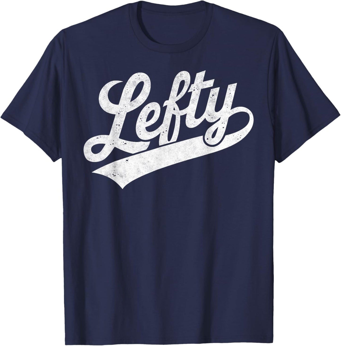 Vintage Baseball Lefty Left Handed Baseball Player T-Shirt - T-Shirt | Navy