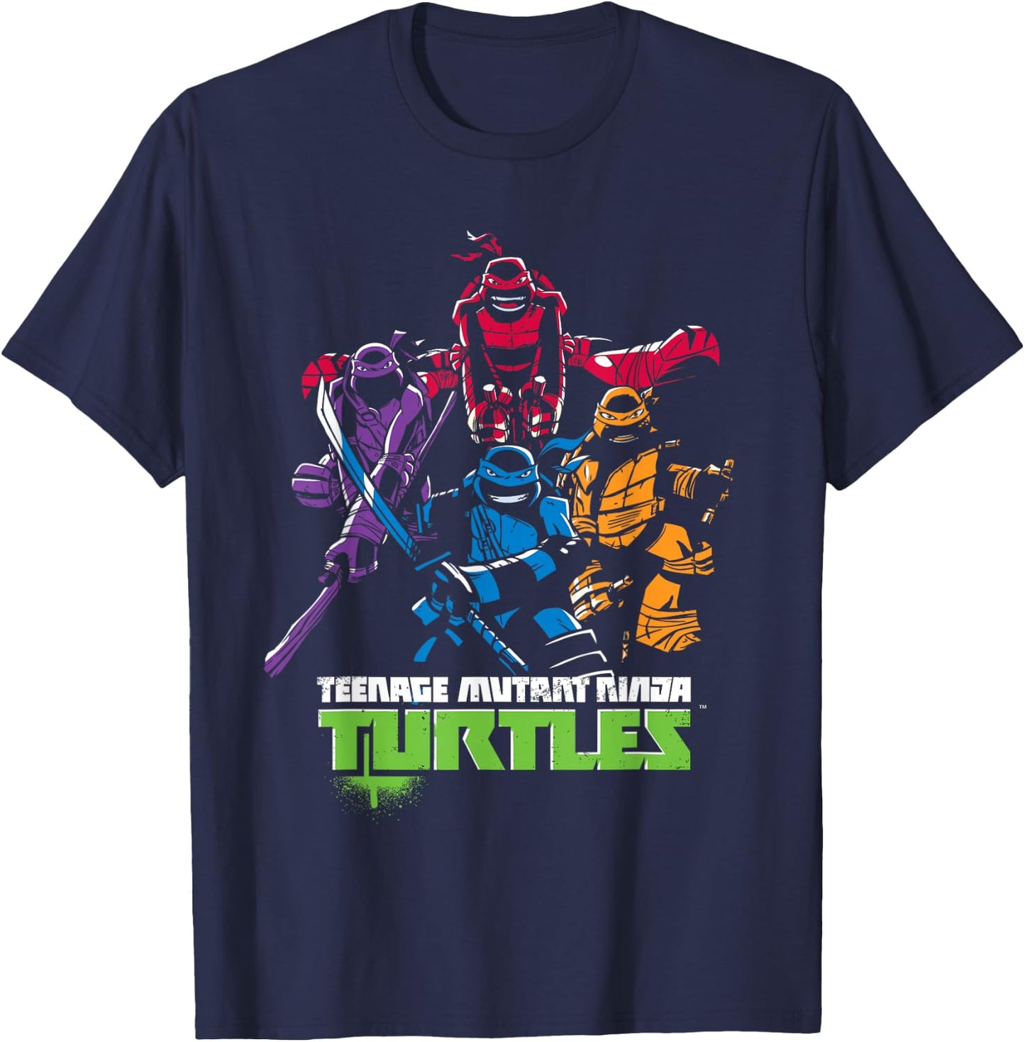 TMNT Neon Turtles T-Shirt - T-Shirt | Navy