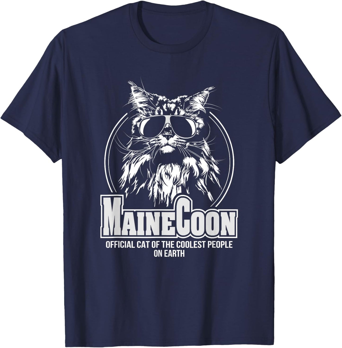 Funny Proud Maine Coon cool cat Shirt gift T-Shirt - T-Shirt | Navy