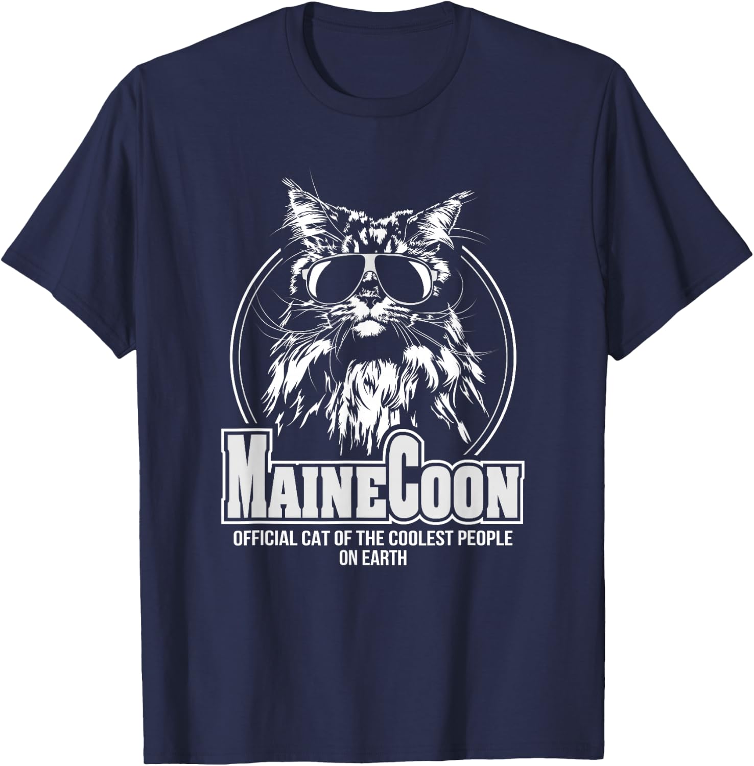 Funny Proud Maine Coon cool cat Shirt gift T-Shirt - T-Shirt | Navy