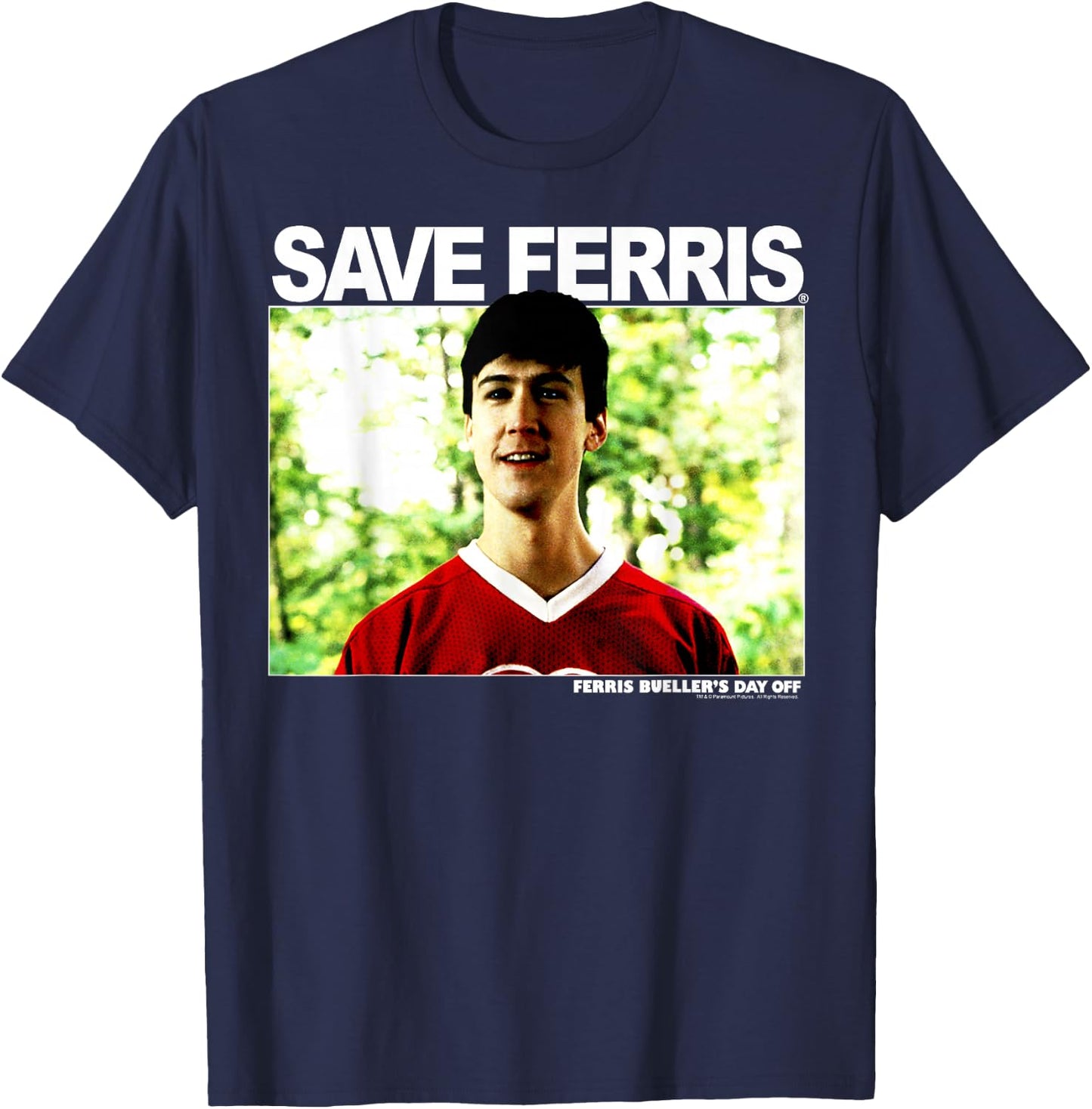 Ferris Bueller's Day Off , Men's, -Adults, Short Sleeve, Black, Small, Classic Fit, Movie Quote T-Shirt - T-Shirt | Navy