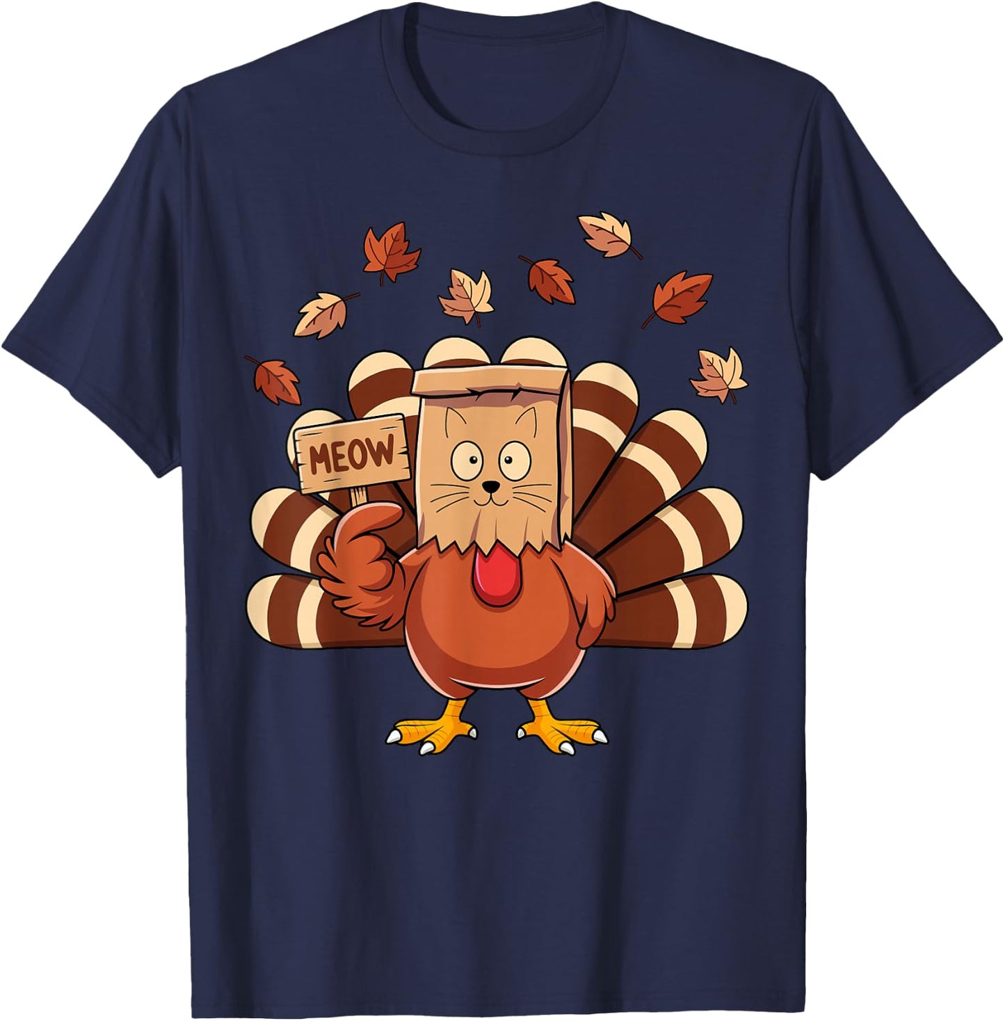 Thanksgiving Turkey Moo Gobble Funny Thanksgiving Women Men T-Shirt - T-Shirt | Navy