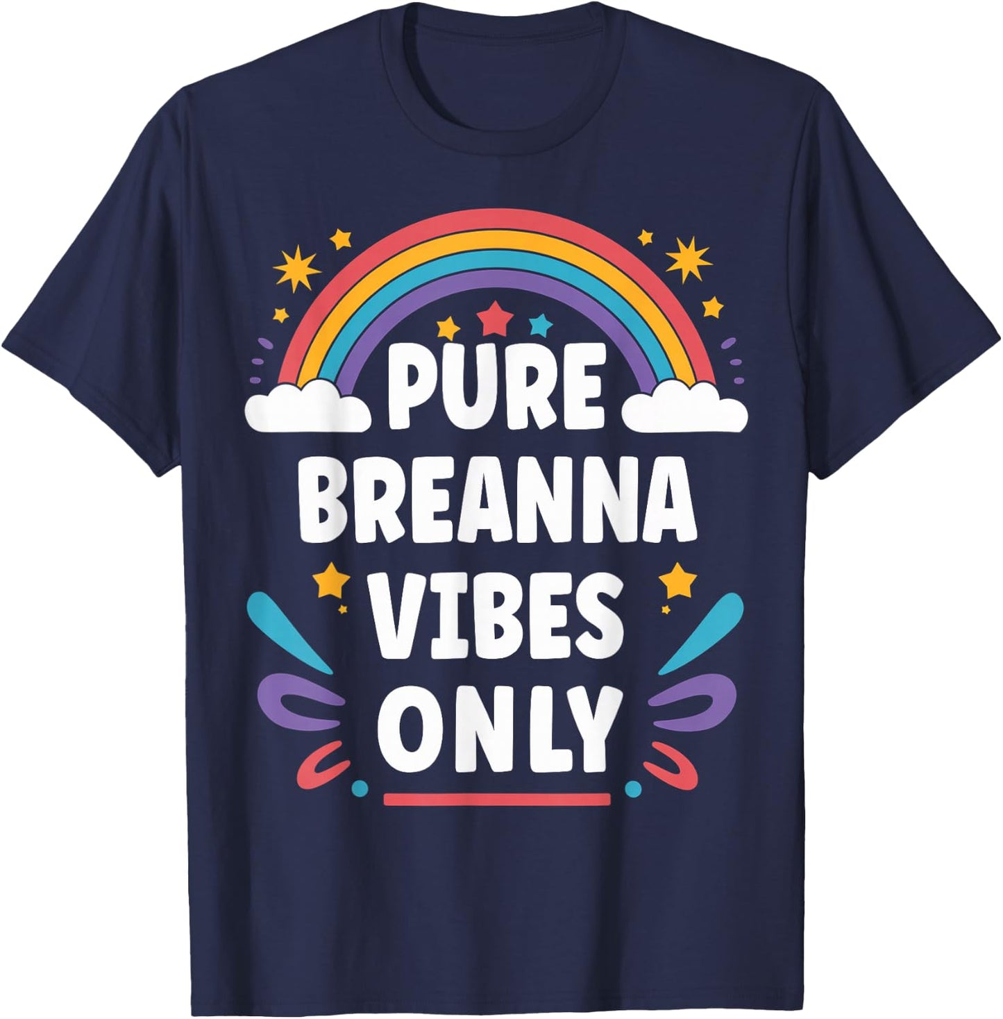 BREANNA Vibes Only Cute Retro Girls BREANNA Name T-Shirt - T-Shirt | Navy