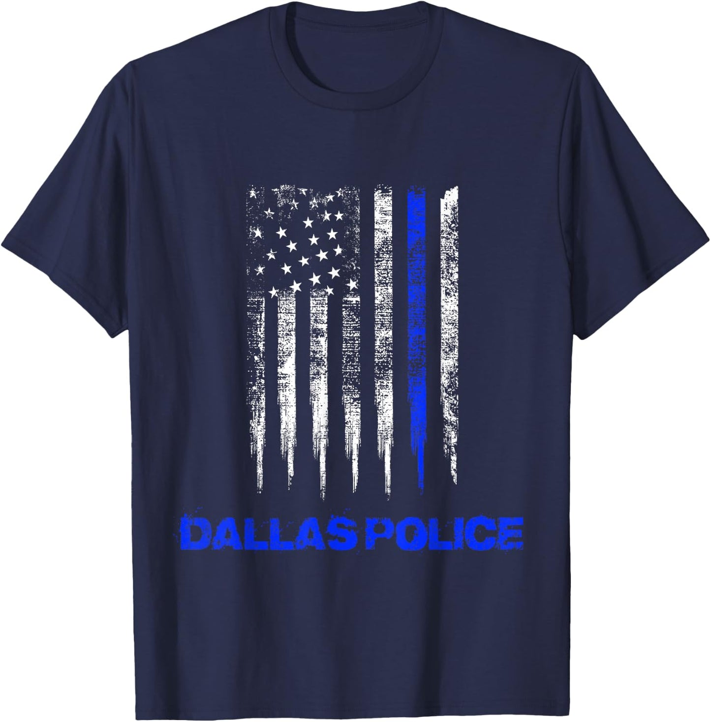 Dallas Police thin blue line T-Shirt - T-Shirt | Navy