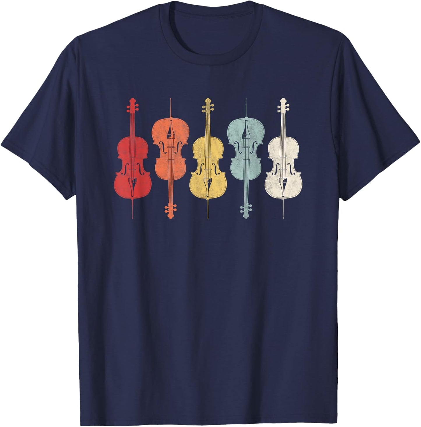 Vintage Retro 70s Orchestra Shirt For Cello Player T-Shirt - T-Shirt | Navy