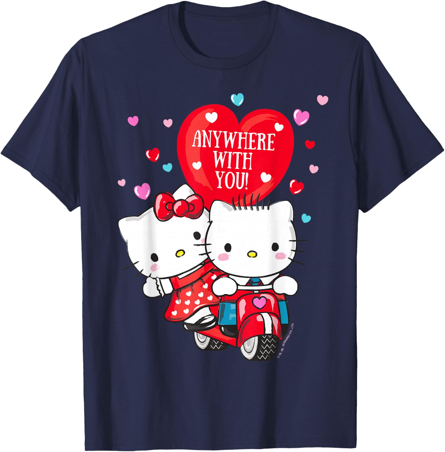Hello Kitty and Dear Daniel Anywhere with You Valentine T-Shirt - T-Shirt | Navy