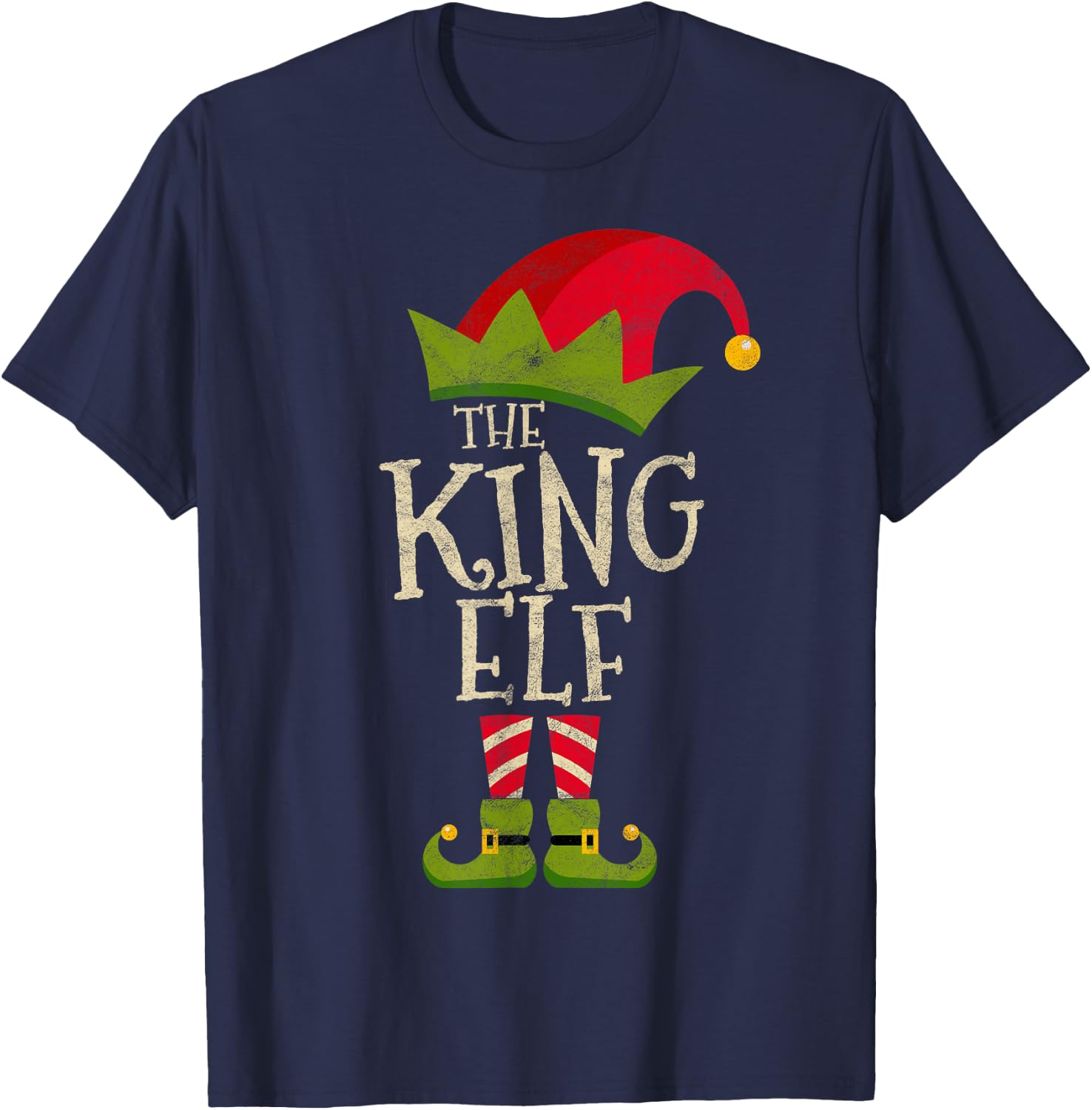 Easy The King Elf Xmas Costume Family Group Gift Christmas T-Shirt - T-Shirt | Navy
