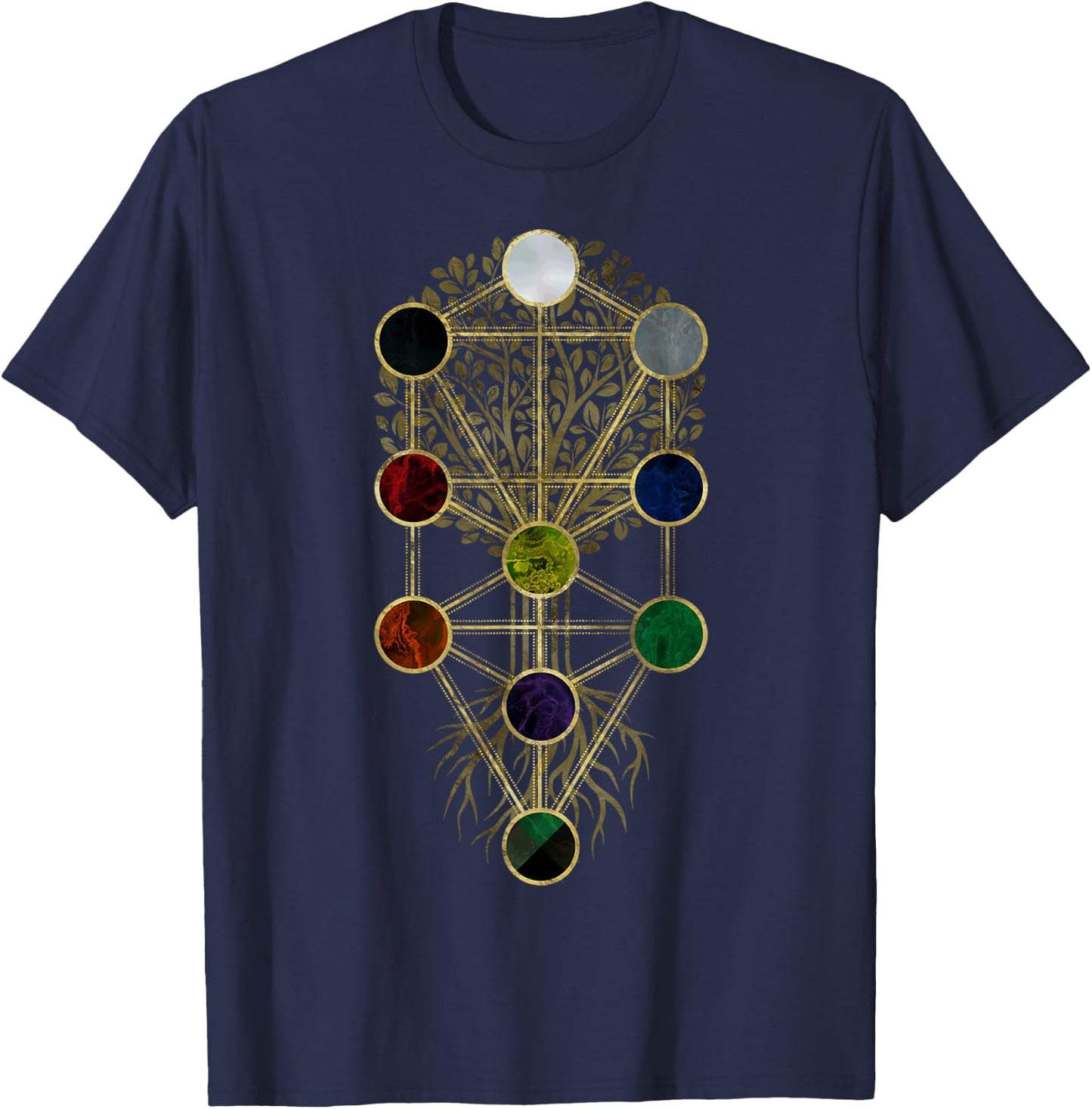 Kabbalah The Tree of Life - Etz Hayim T-Shirt - T-Shirt | Navy