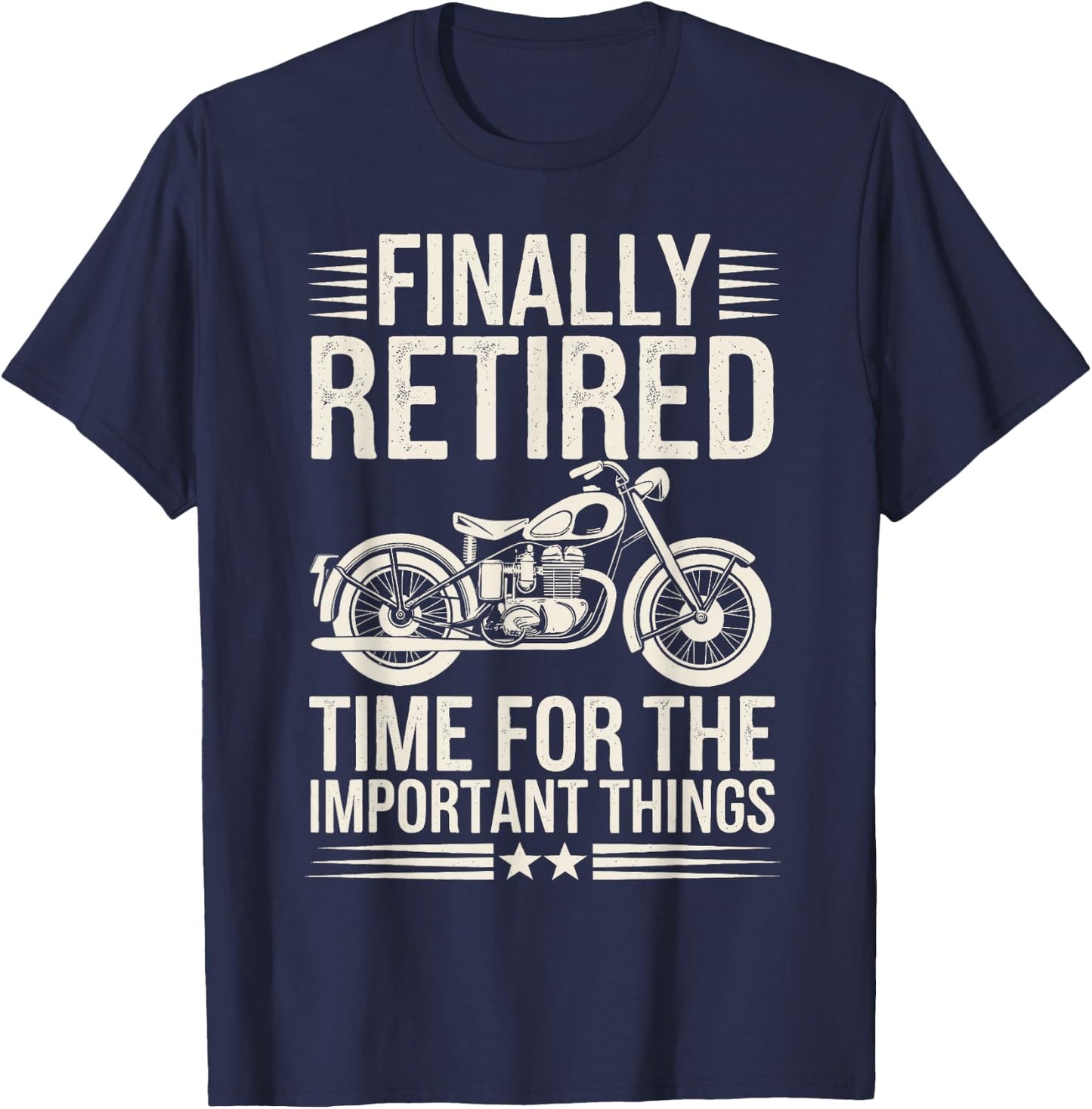 Retired Motorcycle Retirement T-Shirt - T-Shirt | Navy