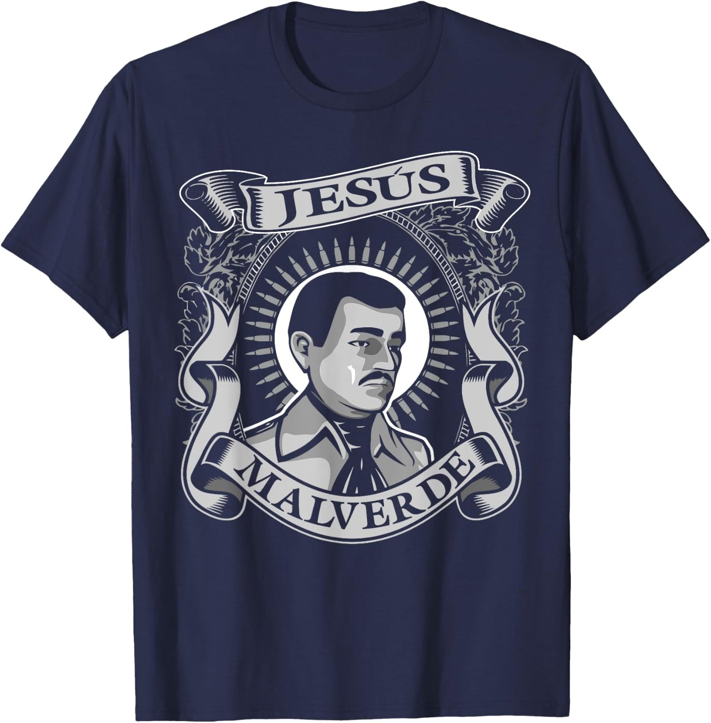 Jesus Malverde Mexican Hero Angel Of The Poor T-Shirt - T-Shirt | Navy