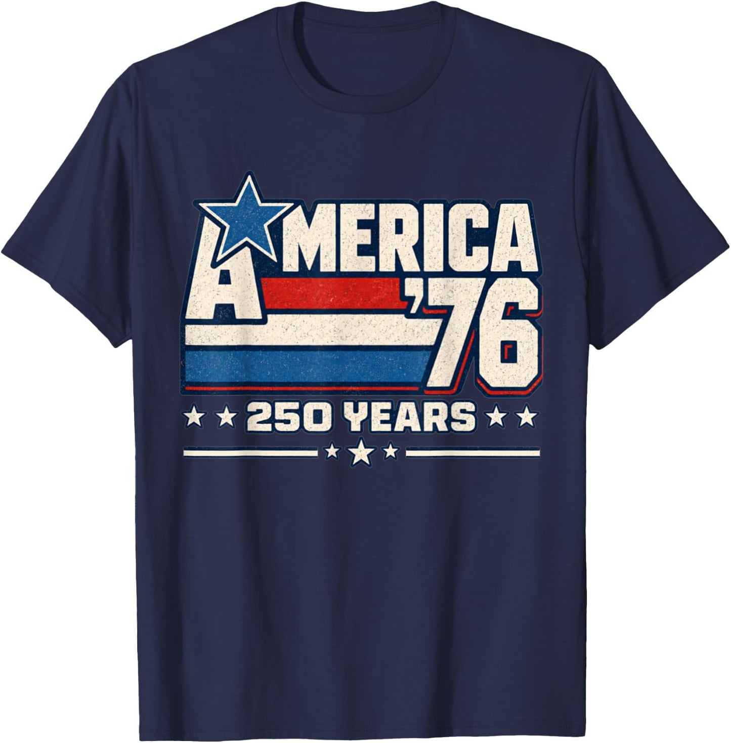 America Retro 250 Years 250th Anniversary USA 1776 2026 T-Shirt - T-Shirt | Navy