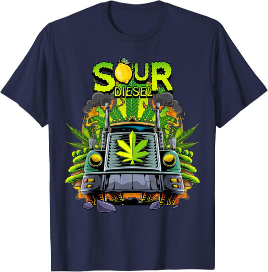 Weed Sour Diesel Strain Truck Cannabis Men Women Sour Diesel T-Shirt - T-Shirt | Navy