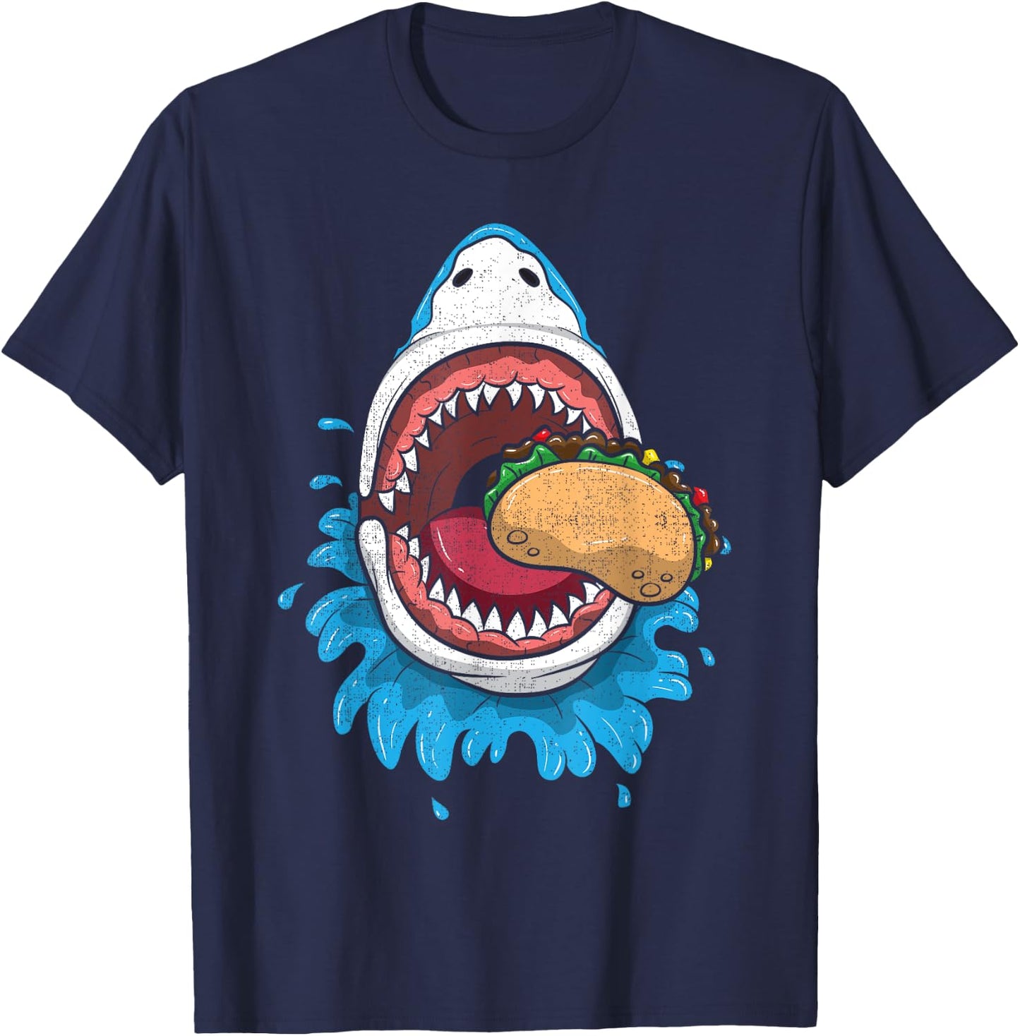 Halloween Shark Eating Taco Shirt Mexican Costume Boys Food T-Shirt - T-Shirt | Navy