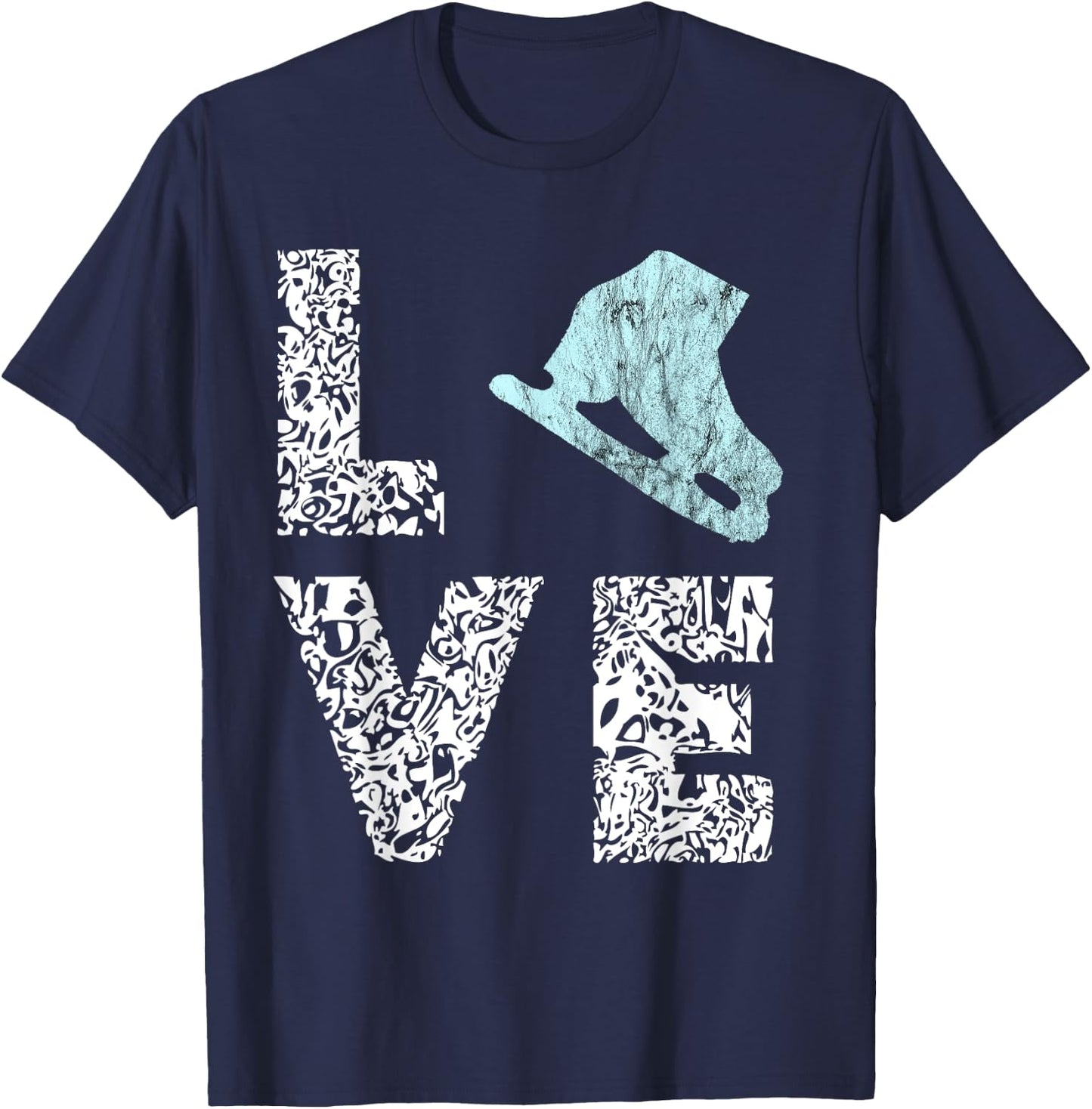 Ice Skating Lover Shoes Ice Skater Sport Figure Skating T-Shirt - T-Shirt | Navy