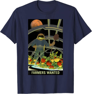NASA Farmers Wanted On Mars T-Shirt - T-Shirt | Navy
