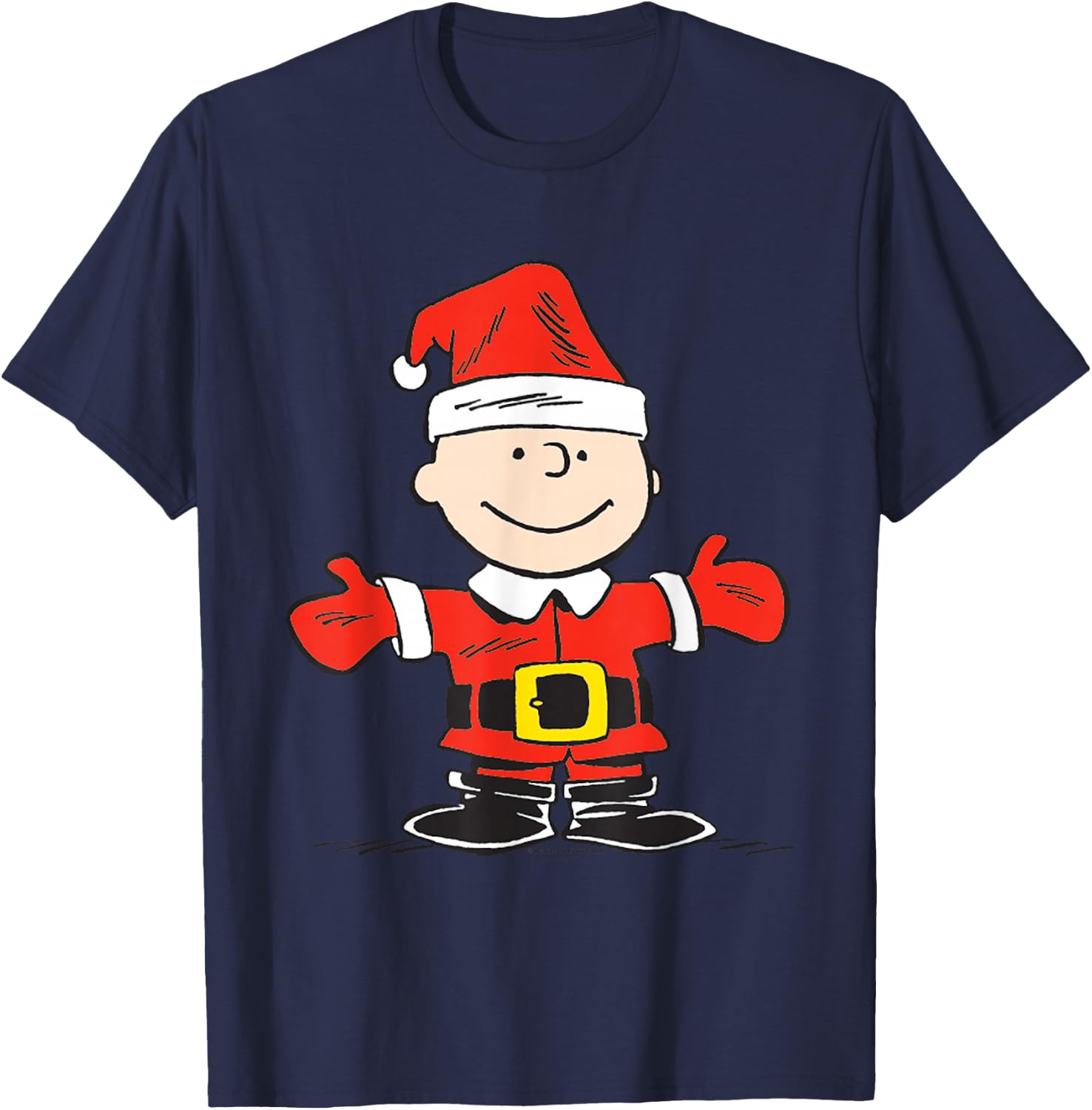 Peanuts Christmas Charlie Brown Santa T-Shirt - T-Shirt | Navy
