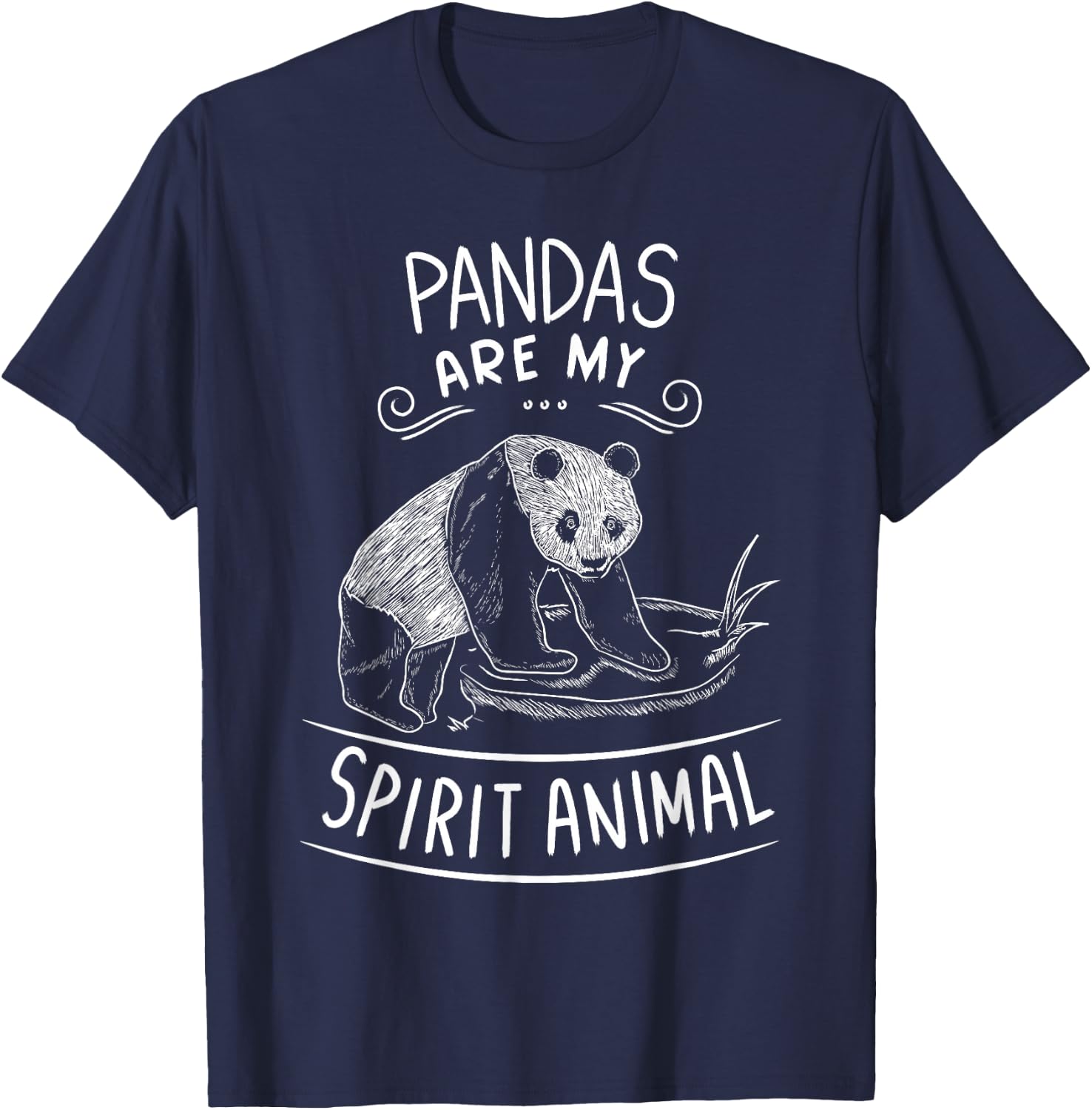 Pandas Are My Spirit Animal Clothes Outfit Gift Panda Bear T-Shirt - T-Shirt | Navy