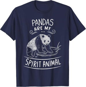 Pandas Are My Spirit Animal Clothes Outfit Gift Panda Bear T-Shirt - T-Shirt | Navy