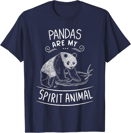 Pandas Are My Spirit Animal Clothes Outfit Gift Panda Bear T-Shirt - T-Shirt | Navy