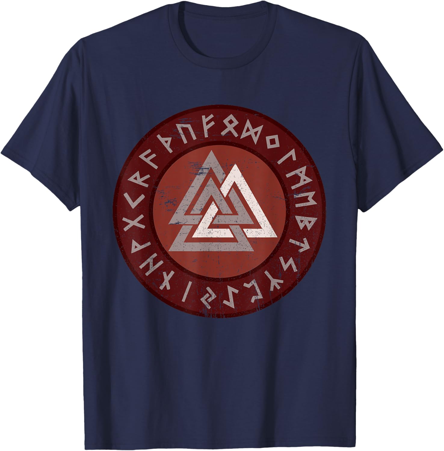 Viking Valknut Norse Symbol | Men Women Kids Gift T-Shirt - T-Shirt | Navy