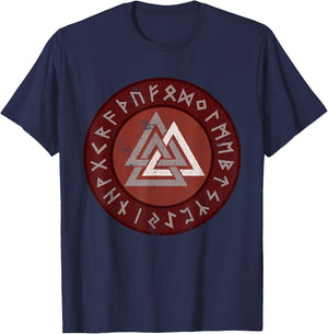 Viking Valknut Norse Symbol | Men Women Kids Gift T-Shirt - T-Shirt | Navy