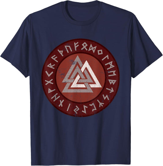 Viking Valknut Norse Symbol | Men Women Kids Gift T-Shirt - T-Shirt | Navy
