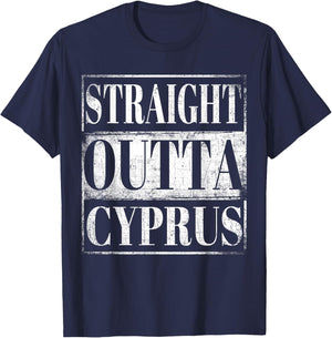 Straight Outta Cyprus Cypriot Descent Gift Shirt T-Shirt - T-Shirt | Navy