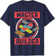 Master Builder Kids Building Blocks Birthday Bricks Boy Gift T-Shirt - T-Shirt | Navy